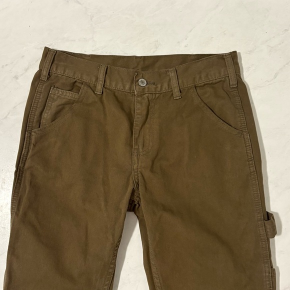Brandy Melville John Galt Size Small Olive Green Cargo Flare Leg Jeans Utility - Picture 3 of 6